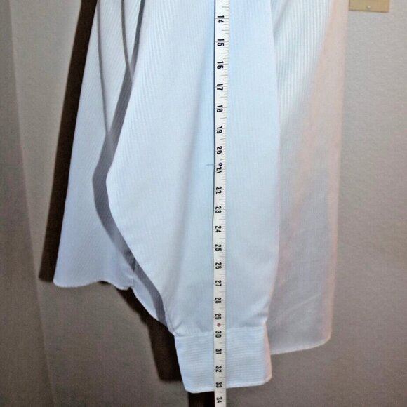 Panhandle Slim Shirt Mens 17-36 Blue Pinstripe Western Pearl Snap Made USA - Picture 14 of 16